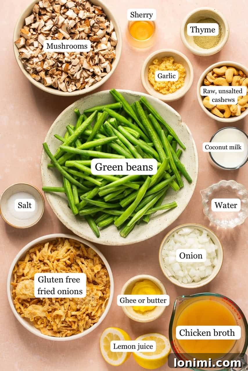 recipe ingredients in small bowls and labeled