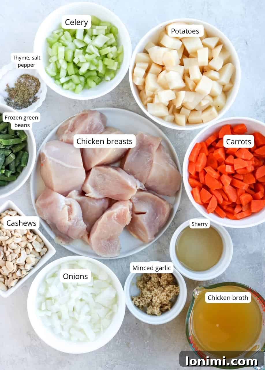 ingredients for chicken pot pie soup