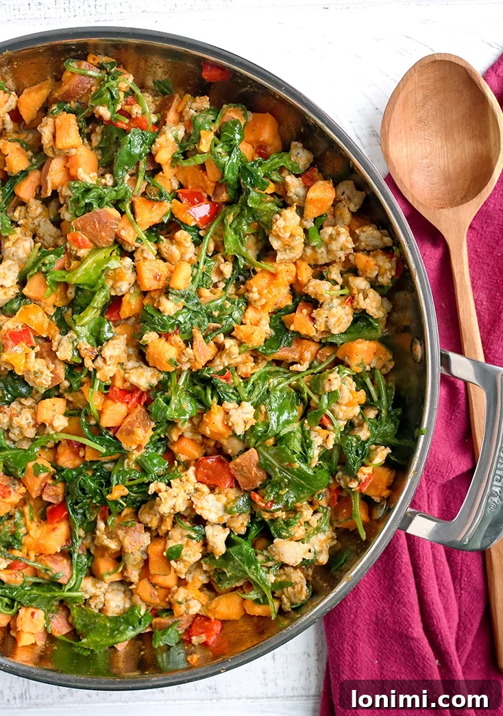 Tek Tepside Dana Brokoli (Whole30 ve Keto Uyumlu) 6 Paleo Whole30 Sweet Potato Sausage Hash