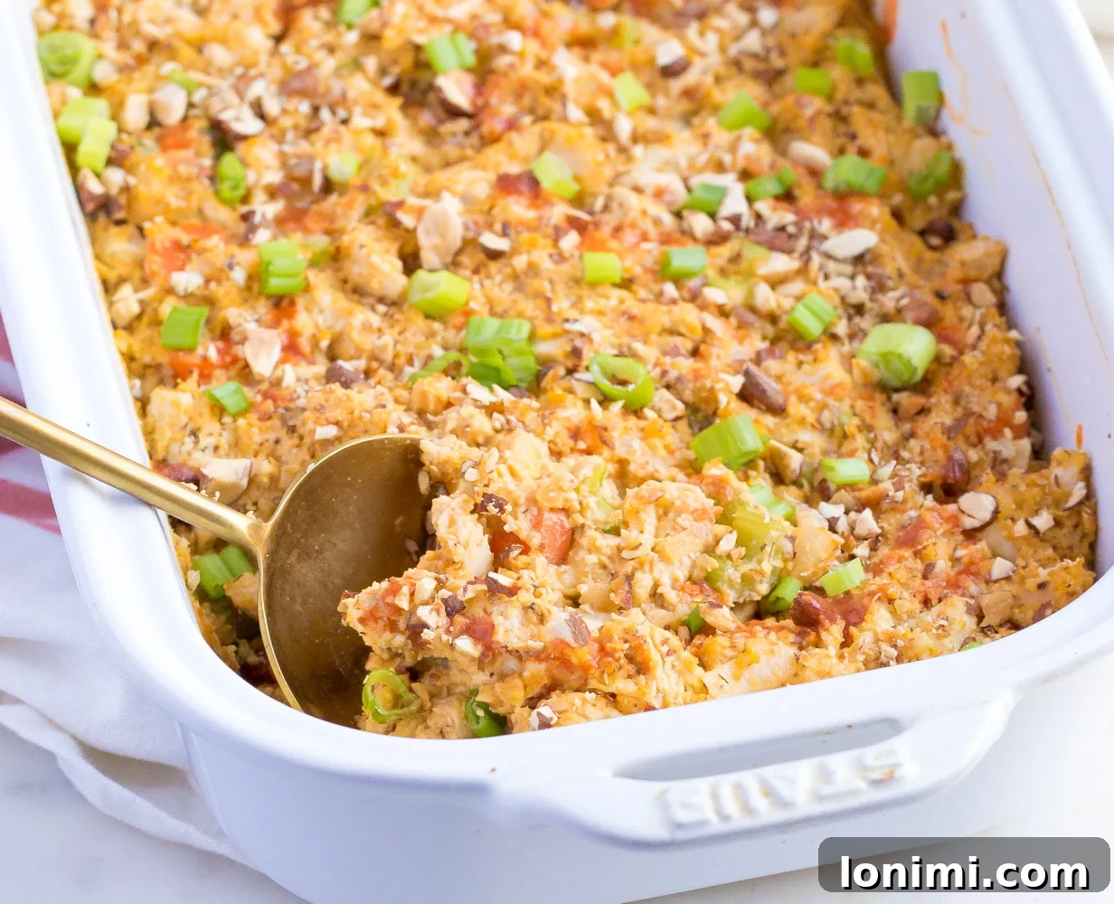 Tek Tepside Dana Brokoli (Whole30 ve Keto Uyumlu) 9 Buffalo Chicken Casserole with Cauliflower Rice