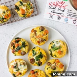 Sausage, Sweet Potato, and Kale Egg Cups