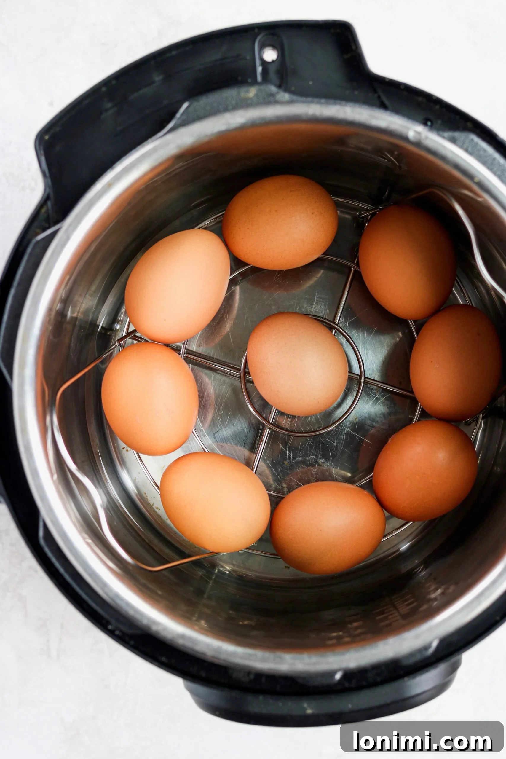 Elevated Whole30 Bacon Ranch Deviled Eggs 3 Perfectly cooked Instant Pot Hard Boiled Eggs, ready for peeling