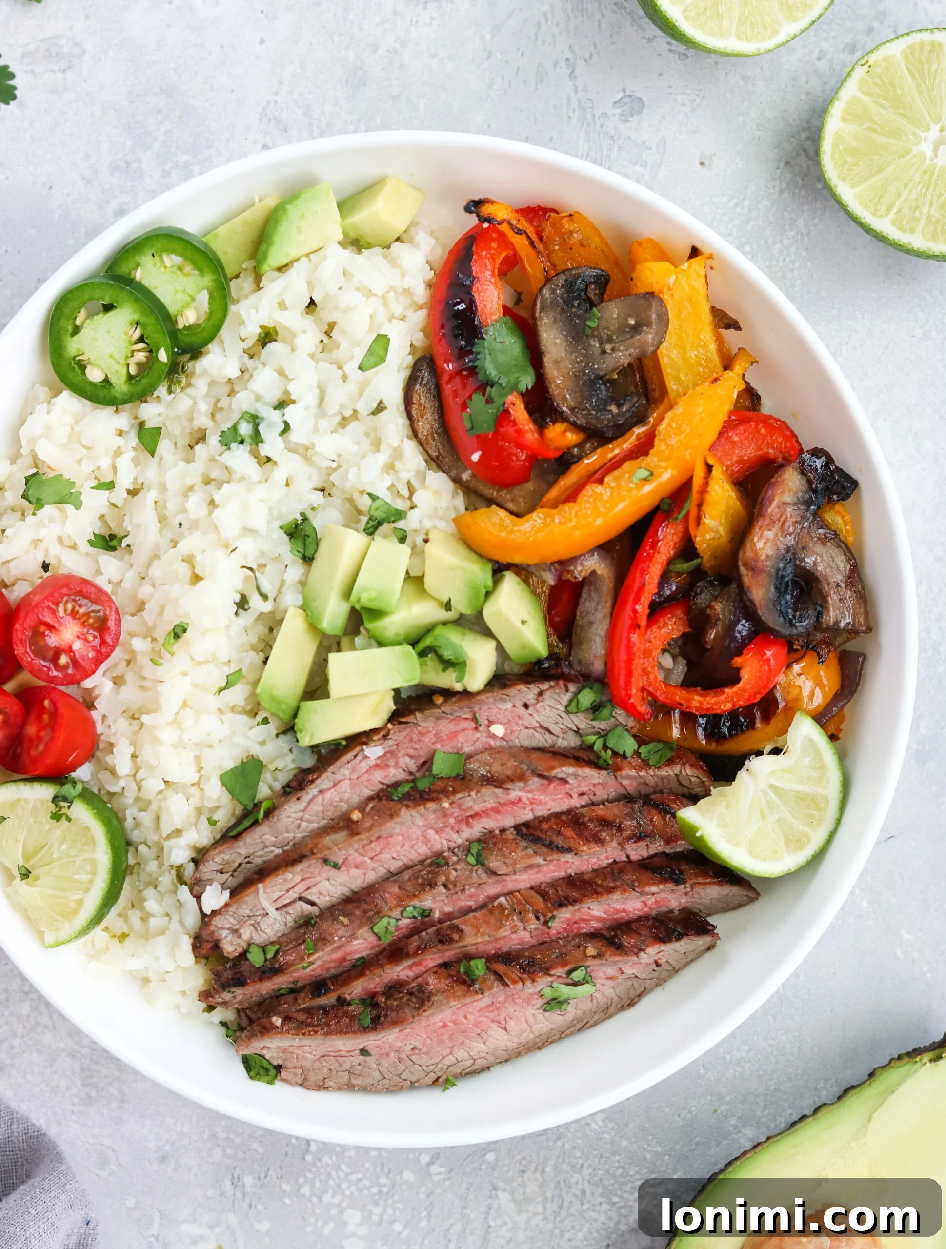 Zesty Whole30 Carne Asada Power Bowls 2 Whole30 Carne Asada Bowl with Australian Grassfed Flank Steak