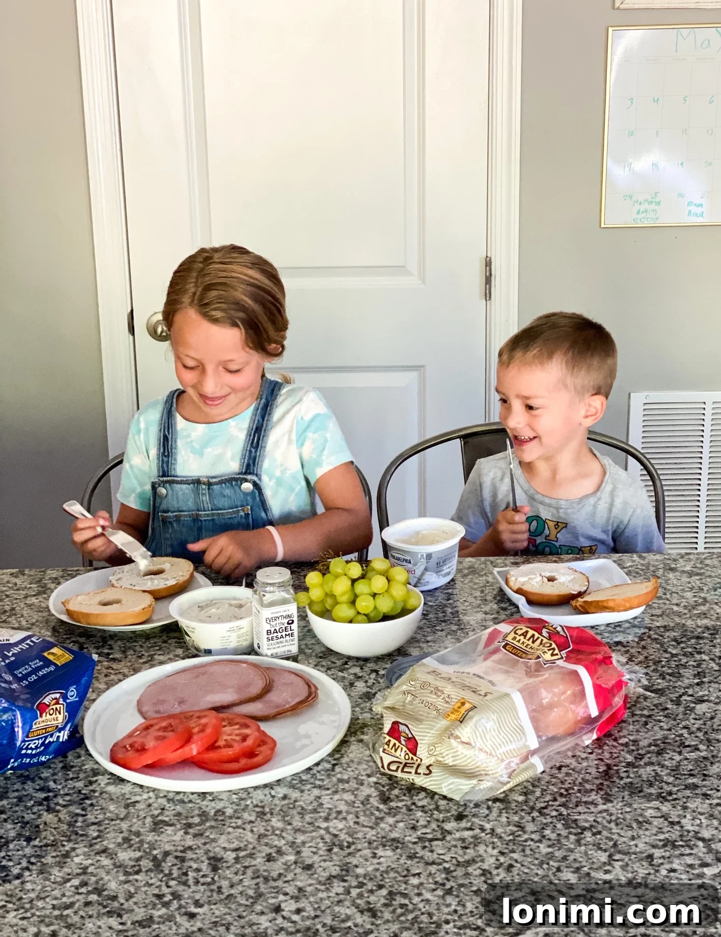 Maximize Your Time: Back-to-School Efficiency Secrets 3 Kids making their own gluten-free bagel breakfast with various toppings