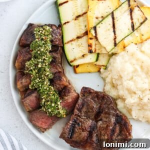 Grilled New York Strip with Chimichurri Sauce
