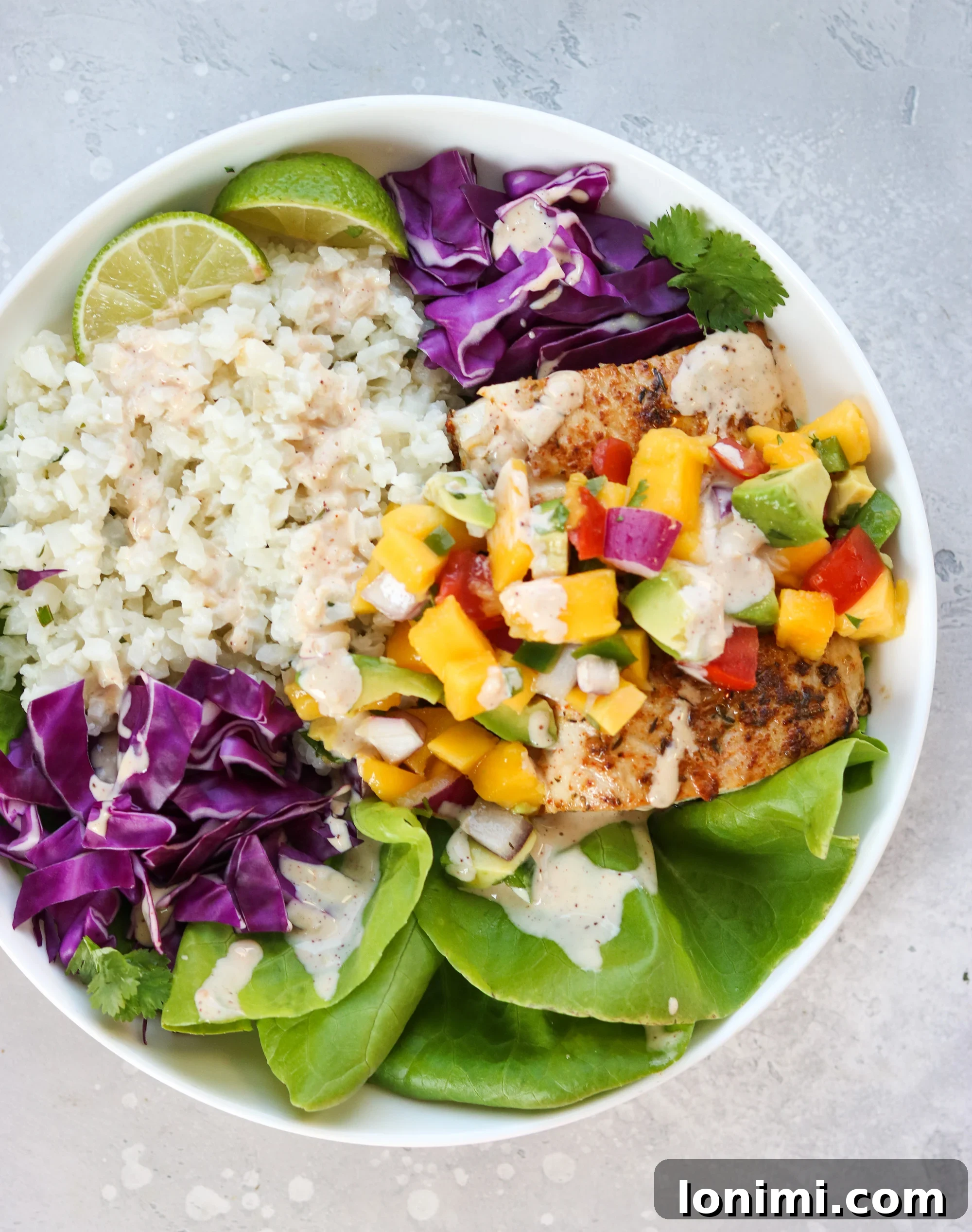 Whole30 Fish Taco Bowls with Mango Salsa