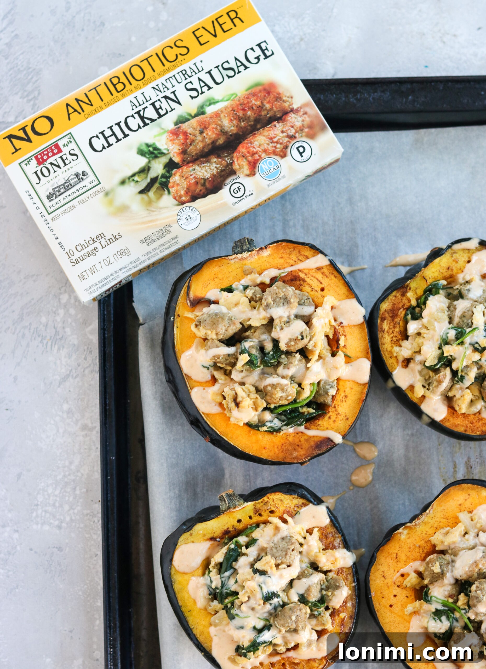 Ingredients laid out for breakfast stuffed acorn squash