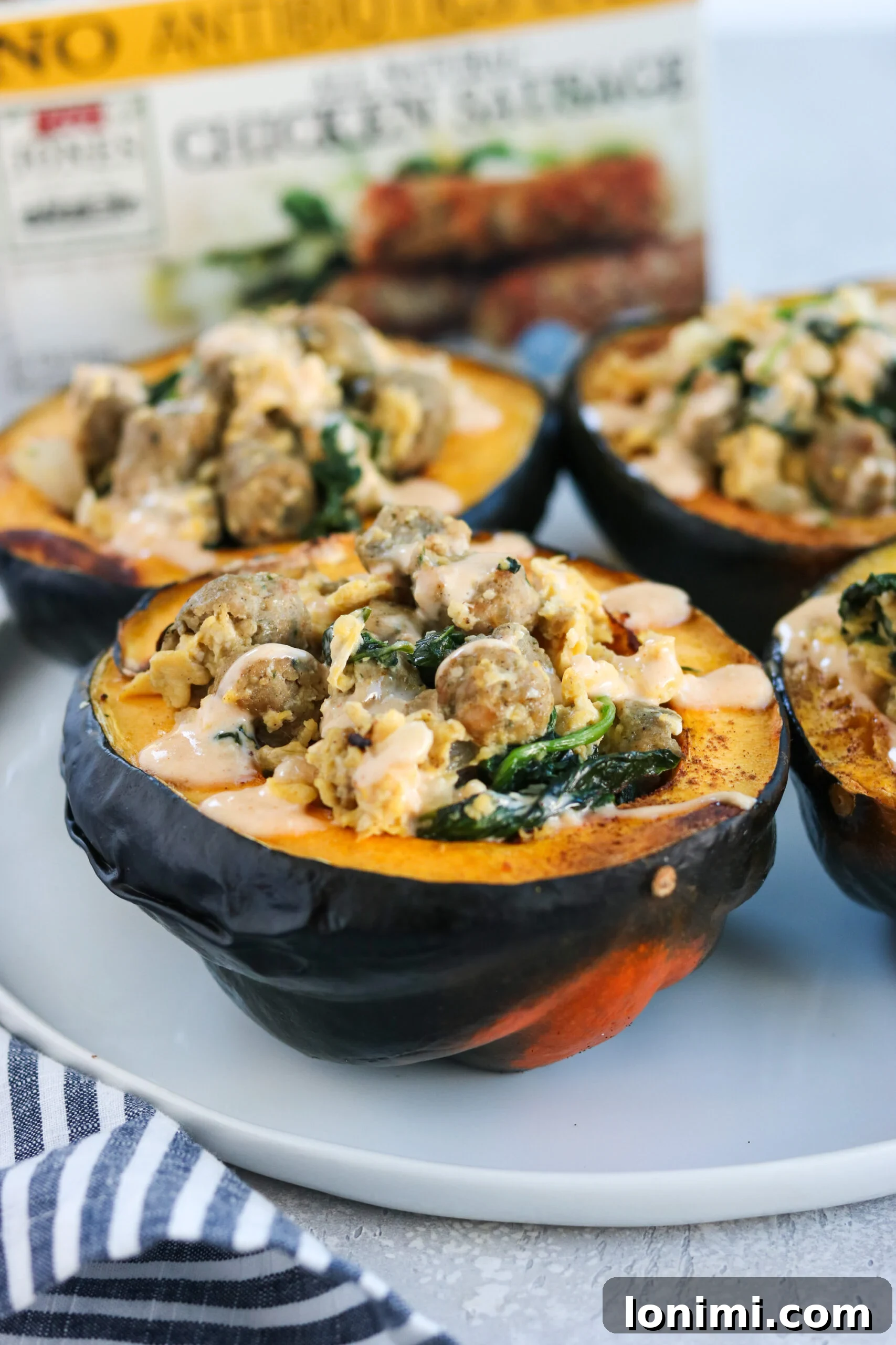 Served breakfast stuffed acorn squash