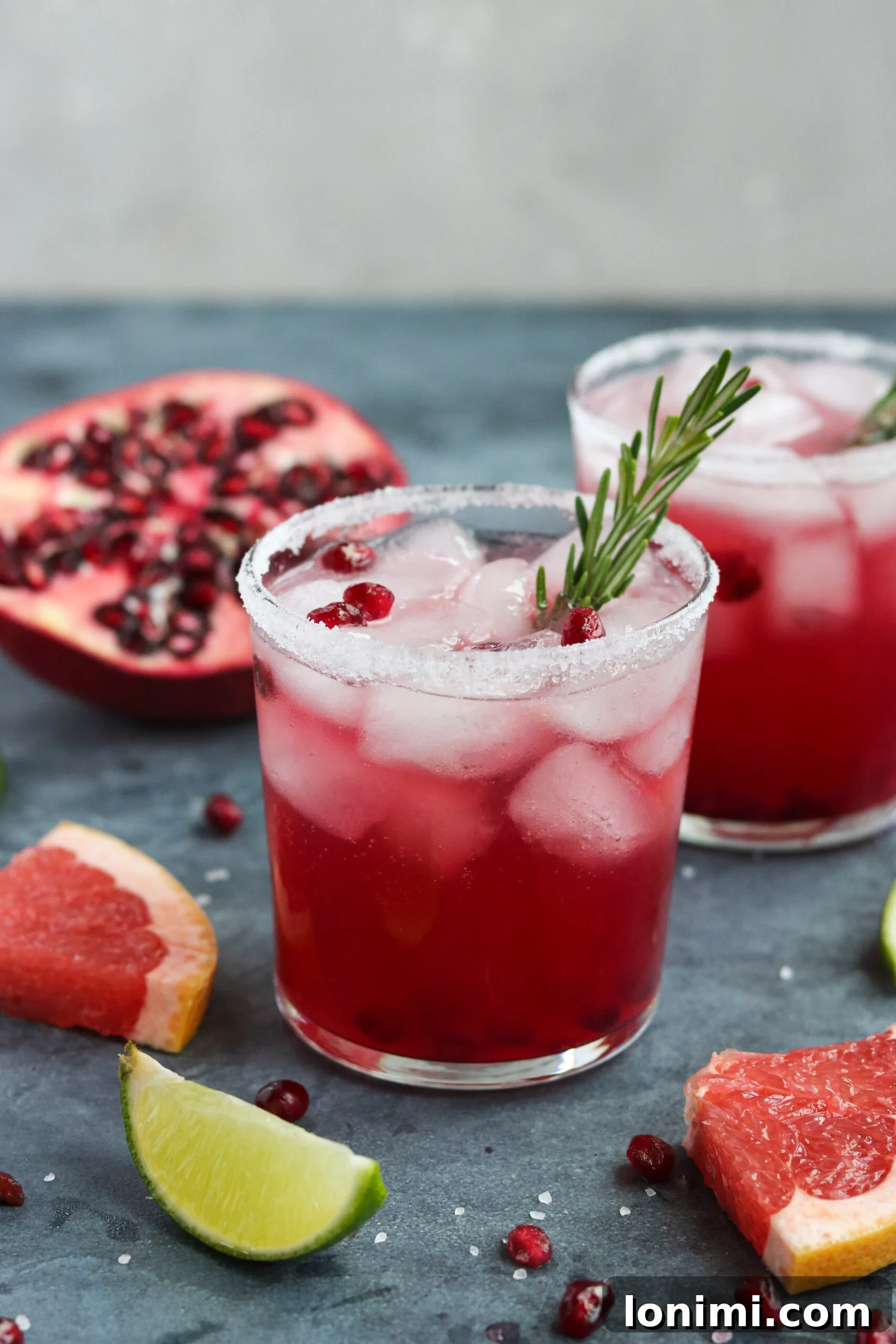 Ruby Red Paleo Palomas 2 grapefruit cocktail with pomegranate
