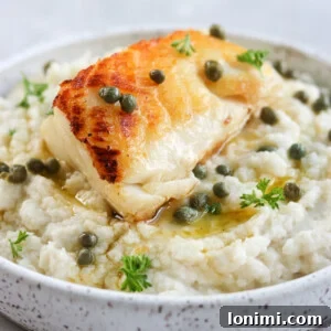Pan Seared Chilean Sea Bass with Lemon Caper Butter