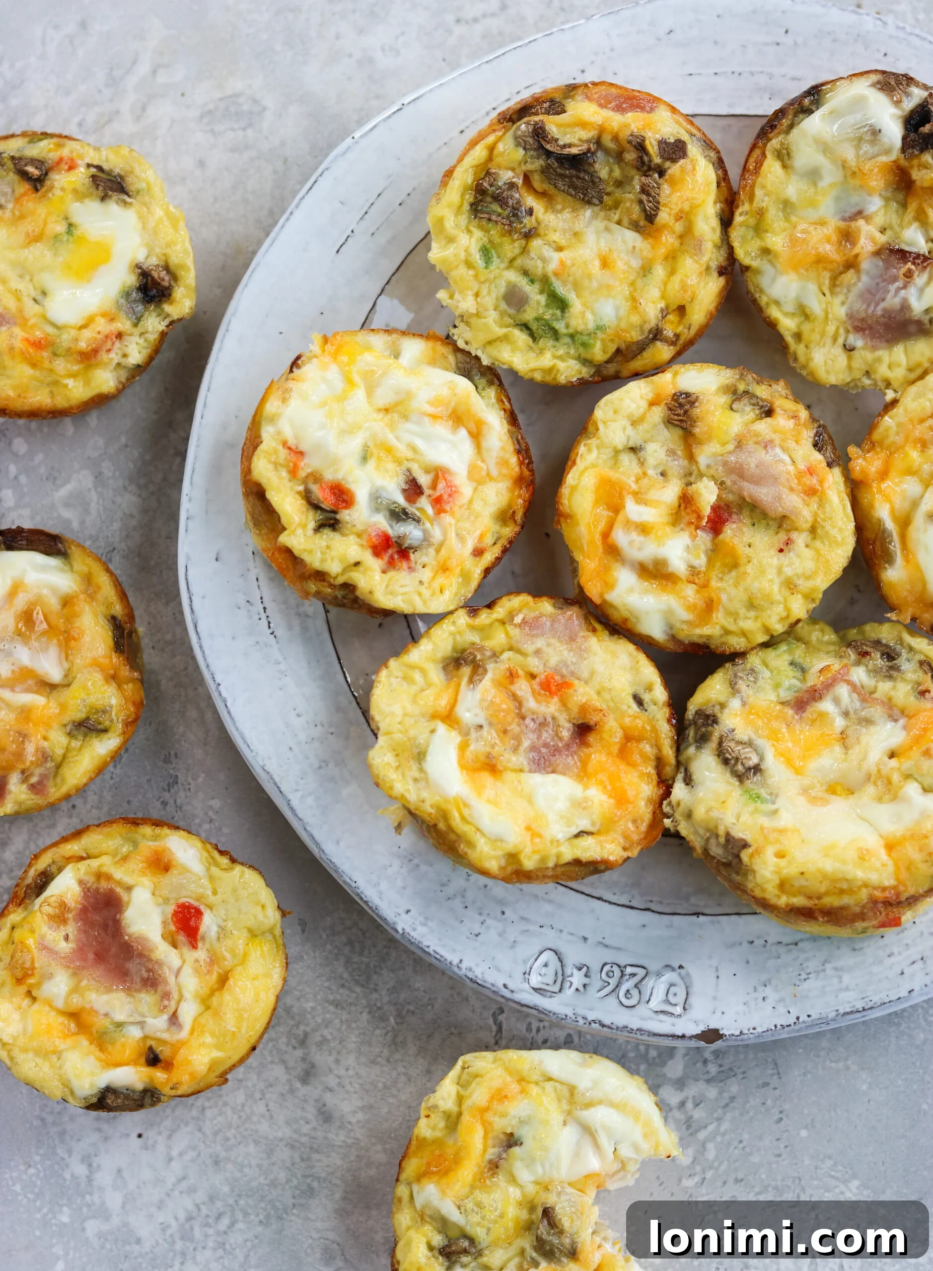 top view of Western Omelette Egg Bites top view of Western omelette egg bites