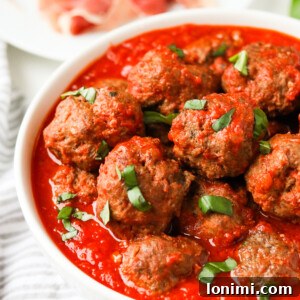 Oven Baked Prosciutto Meatballs