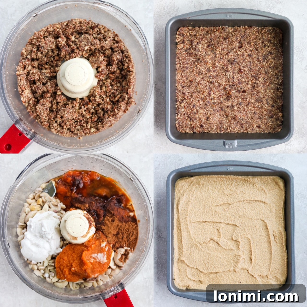 four quadrants of pictures showing how to make this recipe