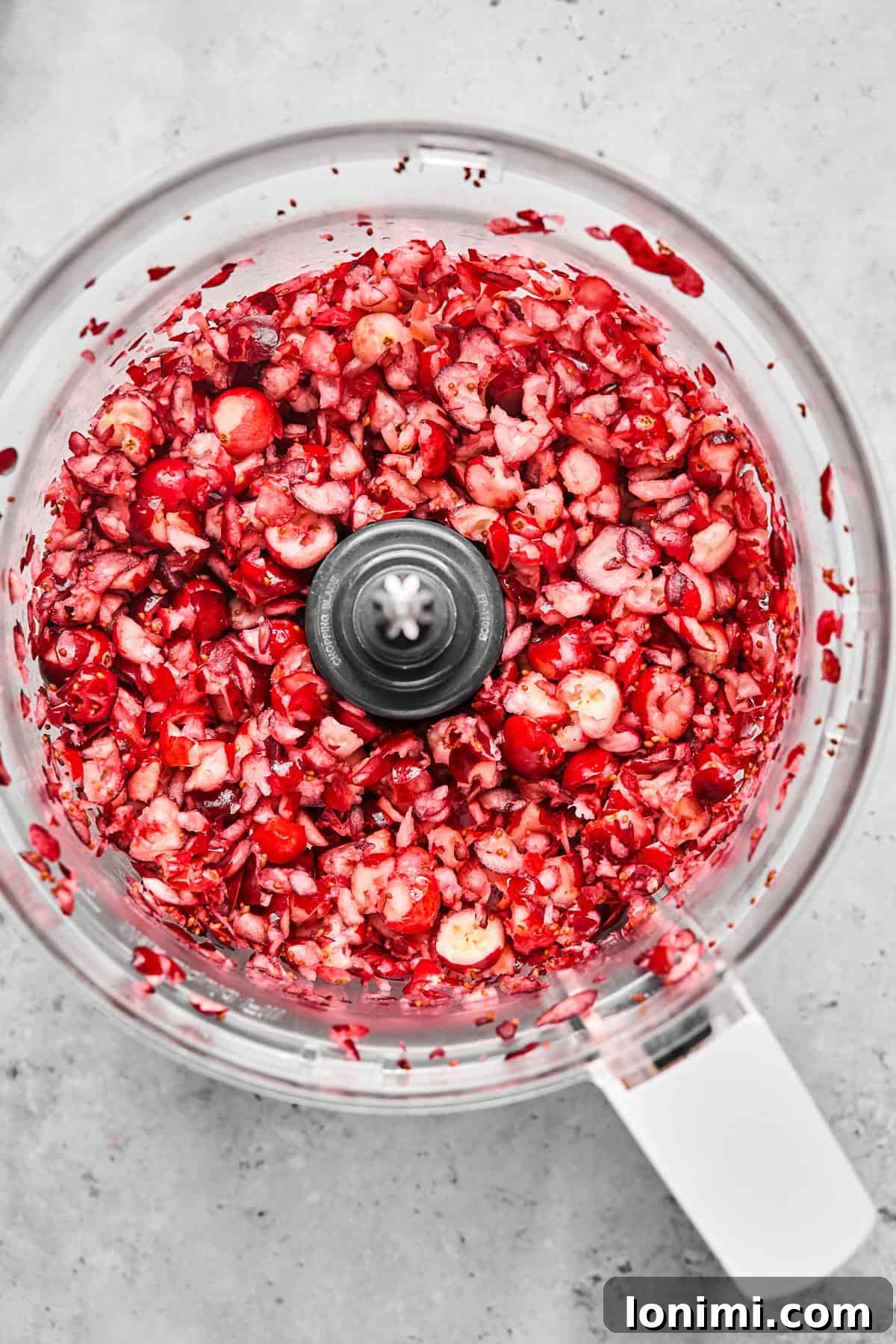 Dairy-Free Cranberry Jalapeno Dip: The Perfect Sweet Heat 5 chopped up cranberries in a food processor
