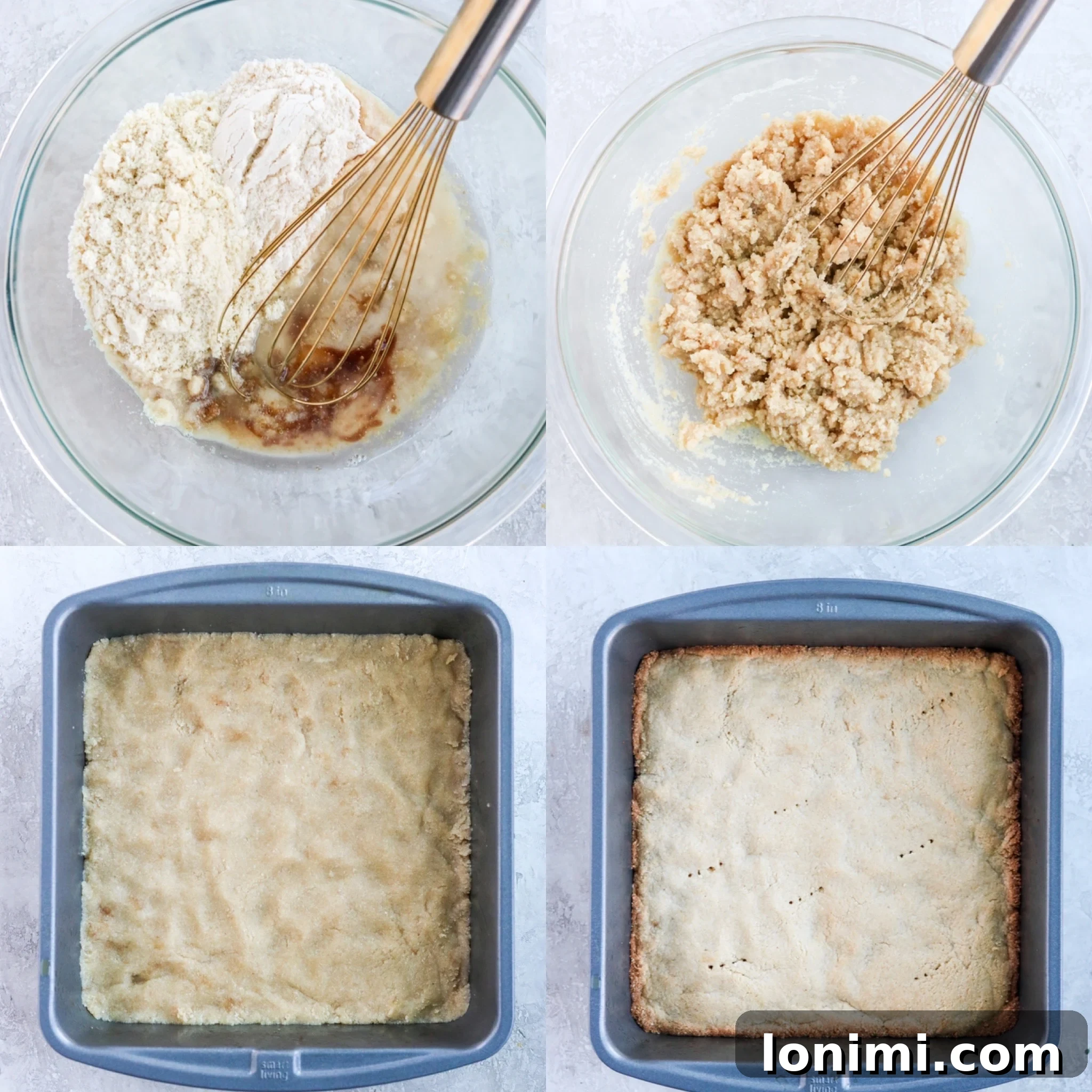Steps to make gluten-free cookie crust