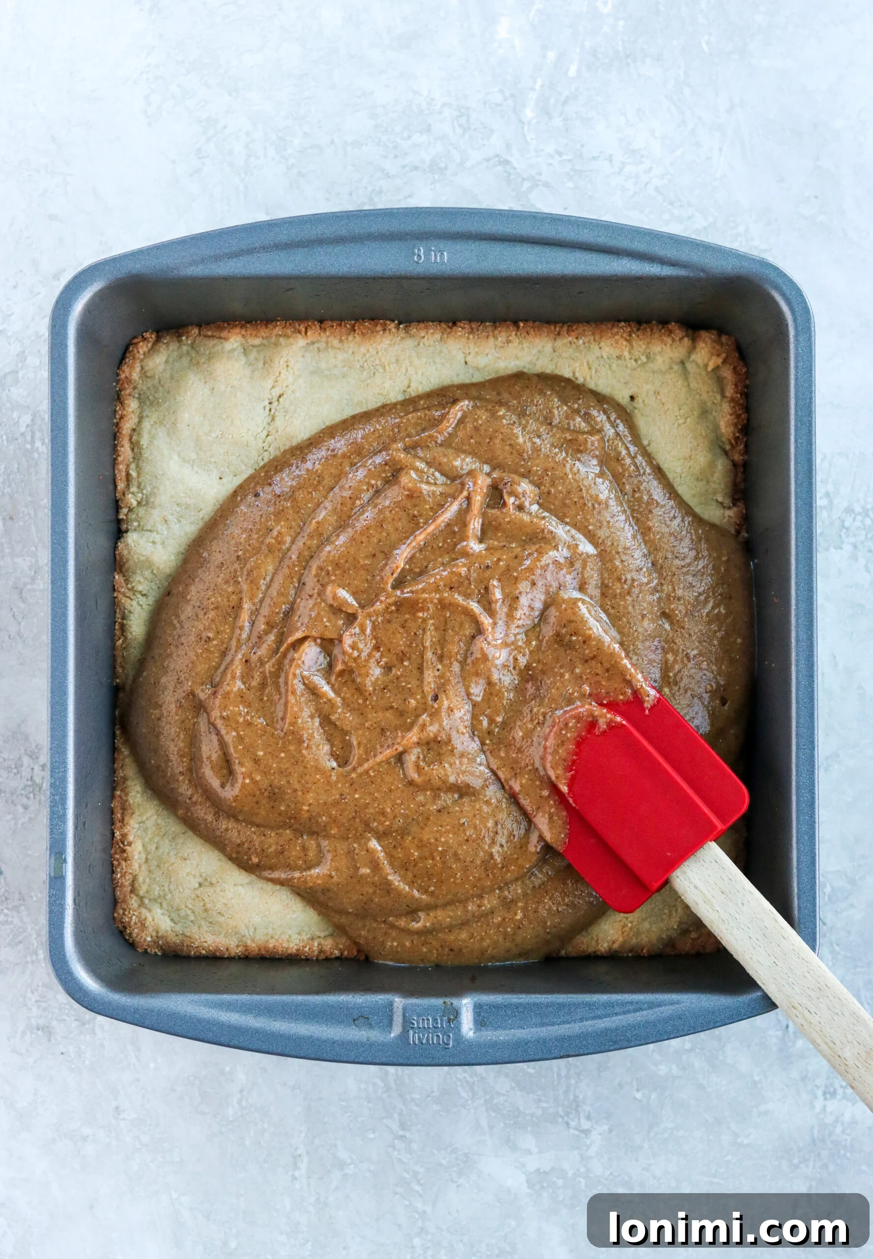 gluten-free shortbread topped with vegan peanut butter caramel