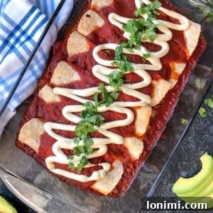 Close-up of a Paleo Beef Enchilada recipe