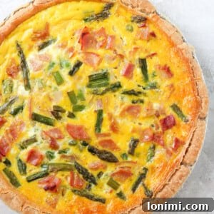 Gluten Free Quiche with ham and asparagus