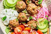 Easy Greek Lamb Meatballs with Zesty Lemon Dill Yogurt