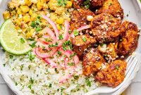 Creamy Elote Chicken & Rice Bowls