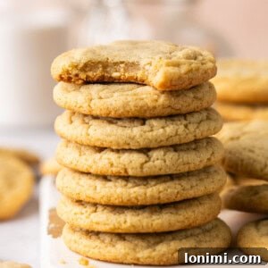 chocolate chipless cookies stacked on a white piece of wood