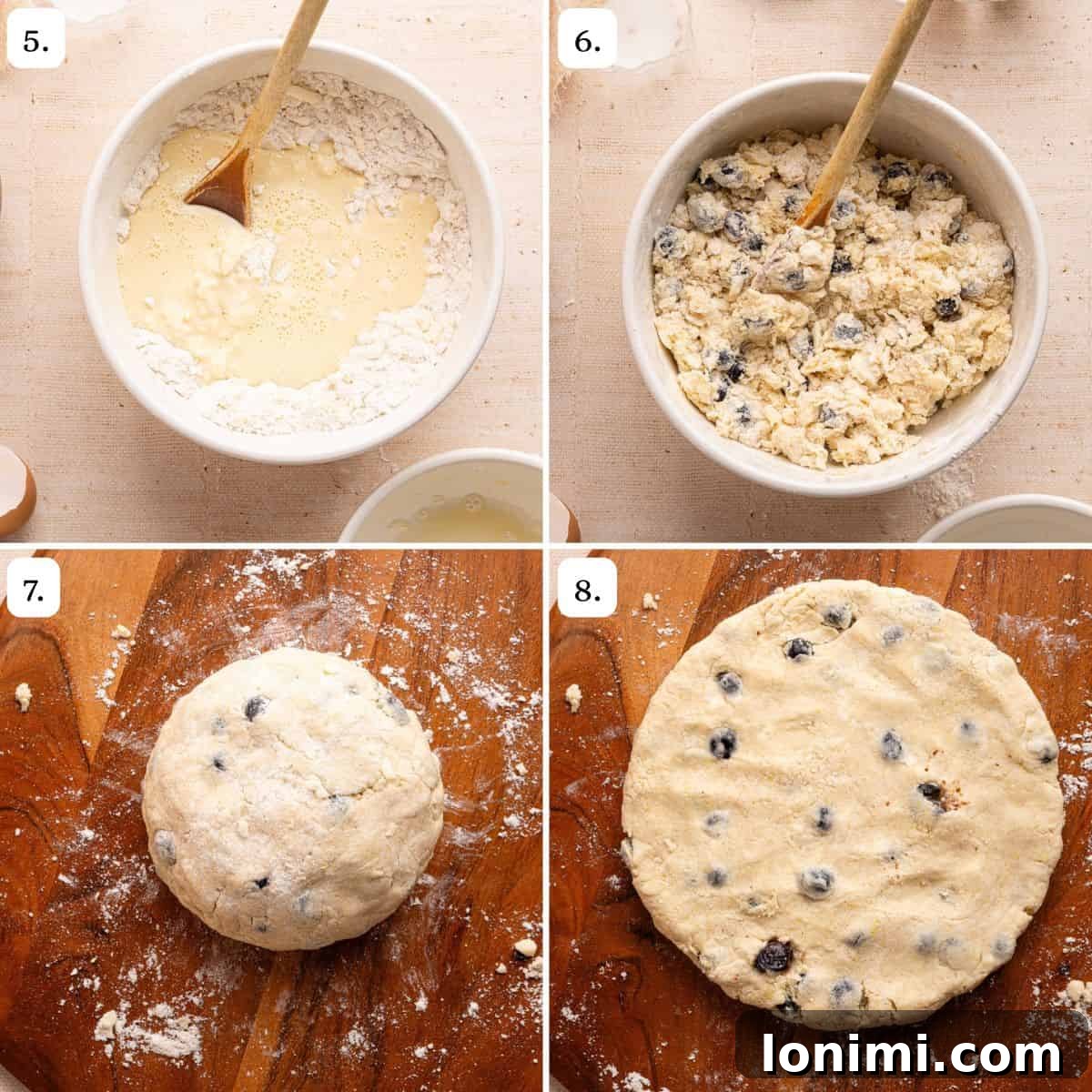 Effortless Gluten Free Blueberry Lemonade Scones 5 Steps 5-8 for making scones