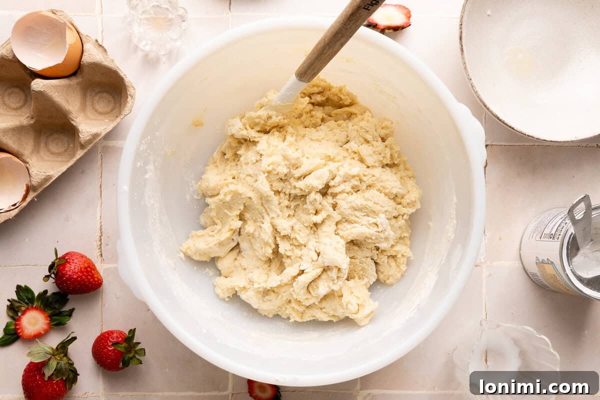 Gluten-Free Strawberry Shortcake with Homemade Biscuits Recipe 5 biscuit dough in a white bowl