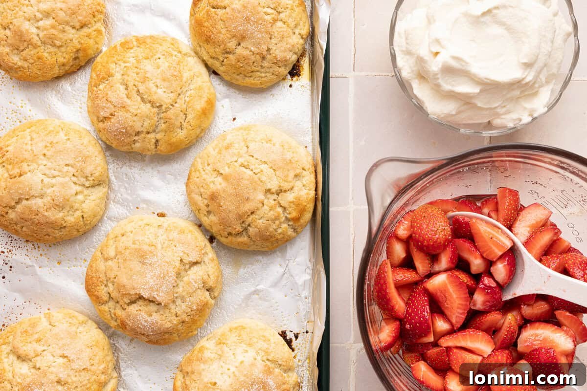 Gluten-Free Strawberry Shortcake with Homemade Biscuits Recipe 9 biscuits, strawberries, and whipped cream